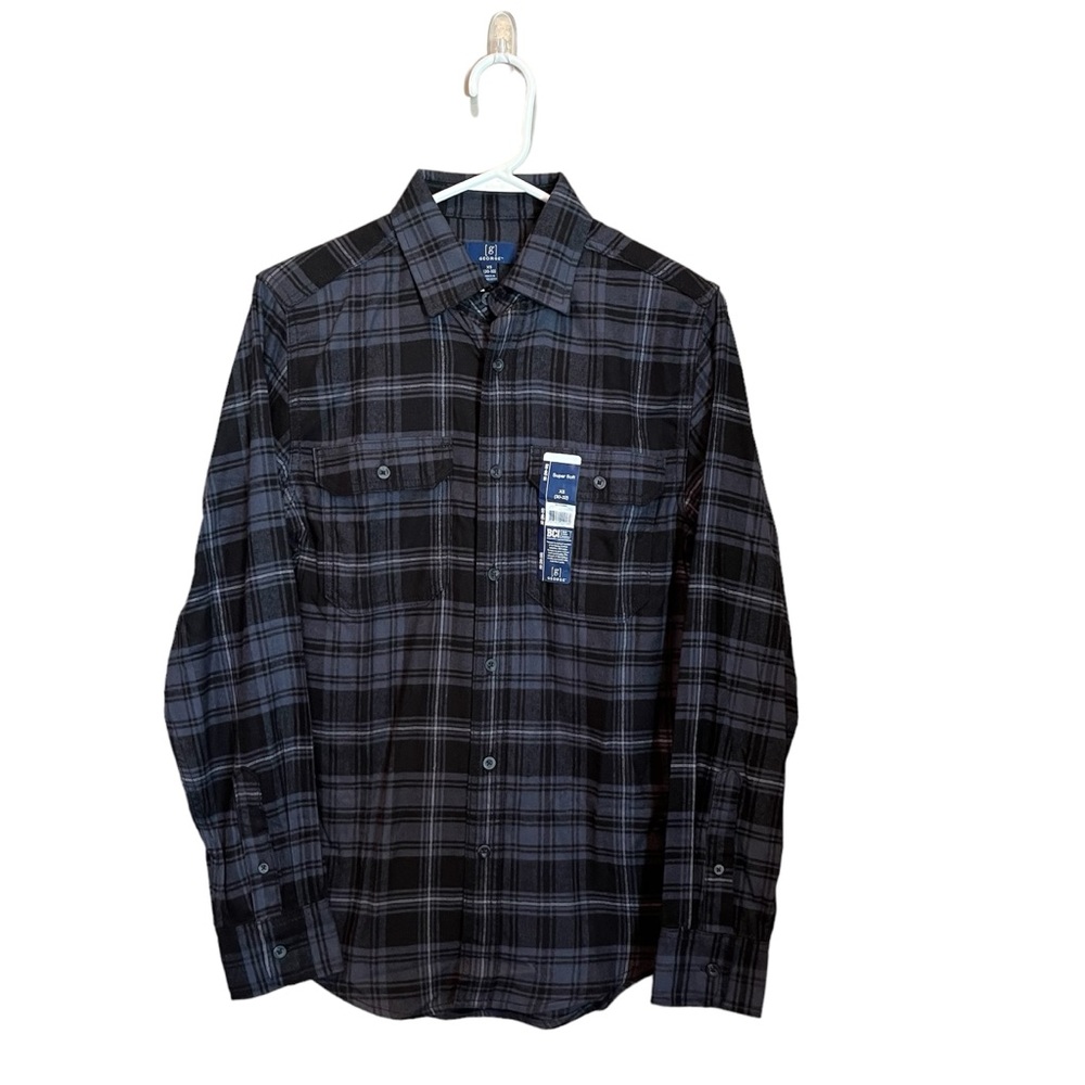 NWT George Plaid Flannel Shirt